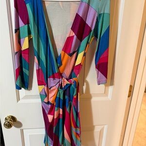 Diane Von Furstenberg Multicolor Silk Dress Wonder Woman